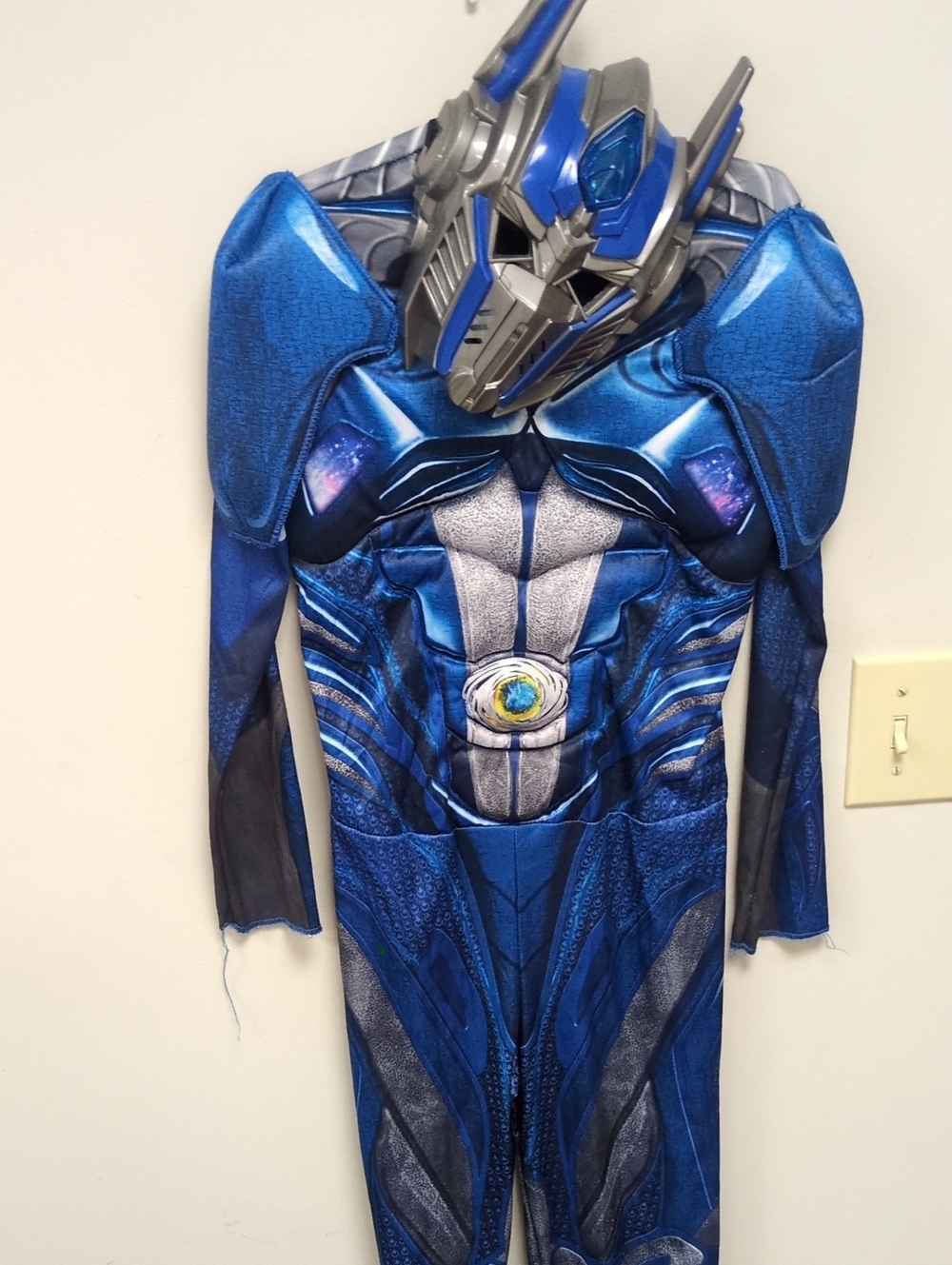 Power Ranger Blue Muscle Costume with Helmet Mask